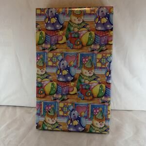 Vintage Wrapped Gift Box Colorful Birthday Party Clowns And Toys